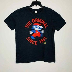 Nintendo Super Mario 8-Bit Premium T-Shirt  Original Since 1981 Size Large